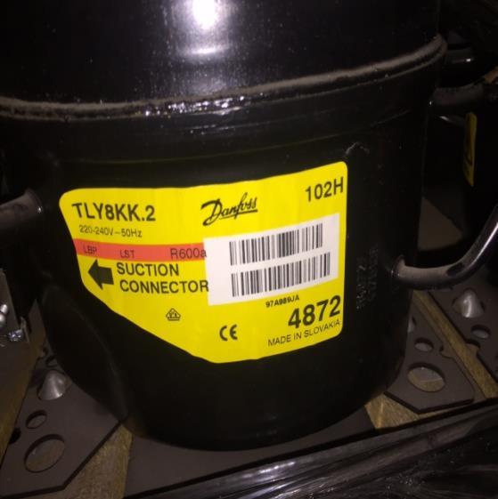 Compressor Danfoss Secop TLY8KK.2, LBP - R600a, 220-240V, 50Hz, 102H4872 - not available, replaced by successor