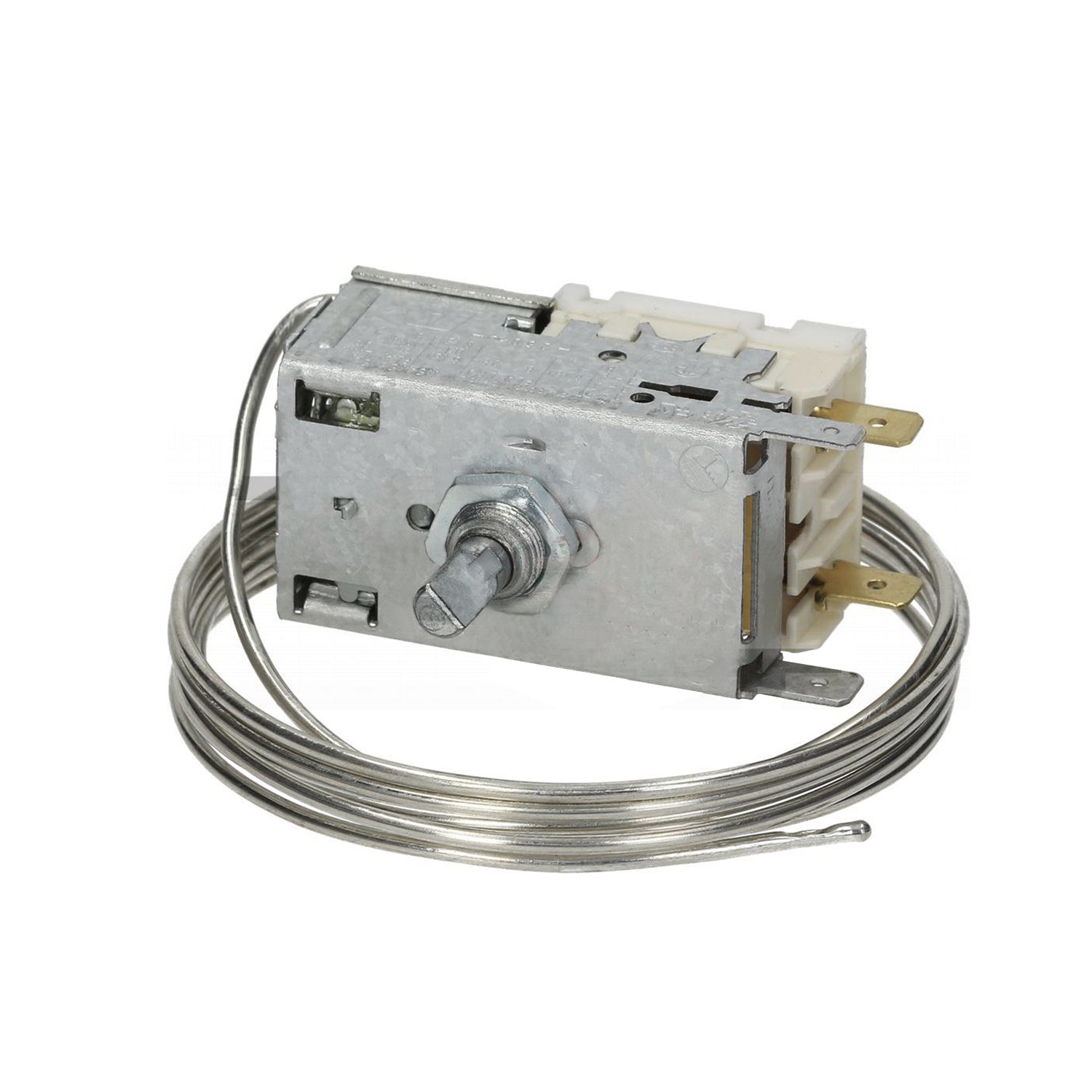 THERMOSTAT RANCO K50-L3337,2 contacts 6A 250V Capillary tube 1500 mm cold 0°C, warm +10°C - DT4°C crescent-shaped pin ø 6 x 4.6 mm