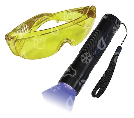 Mini latarka UV + okulary ochronne, MASTERCOOL