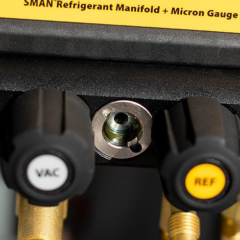 Ayuda inalámbrica SMAN para el montaje de refrigerantes con 4 conexiones y medidor micrométrico SM480V FIELDPIECE