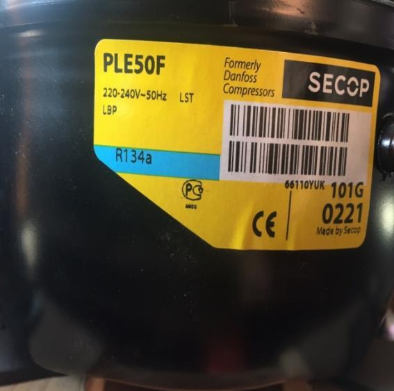 Compressore Danfoss Secop PLE50F, LBP - R134a, 220-240V, 50Hz, 101G0221