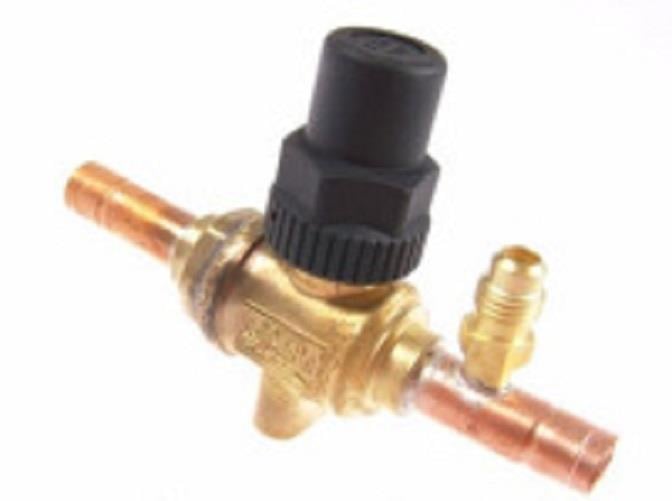 Castel ball valve with Schrader valve, 10 mm ODS, soldering, 6590/M10A