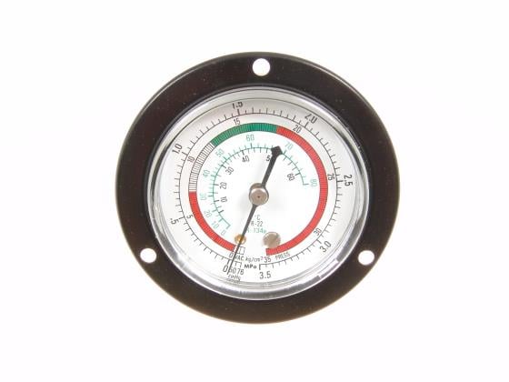 Manómetro alta presión, conexión posterior 1/4 "SAE, R134a, R22,1-35 bar