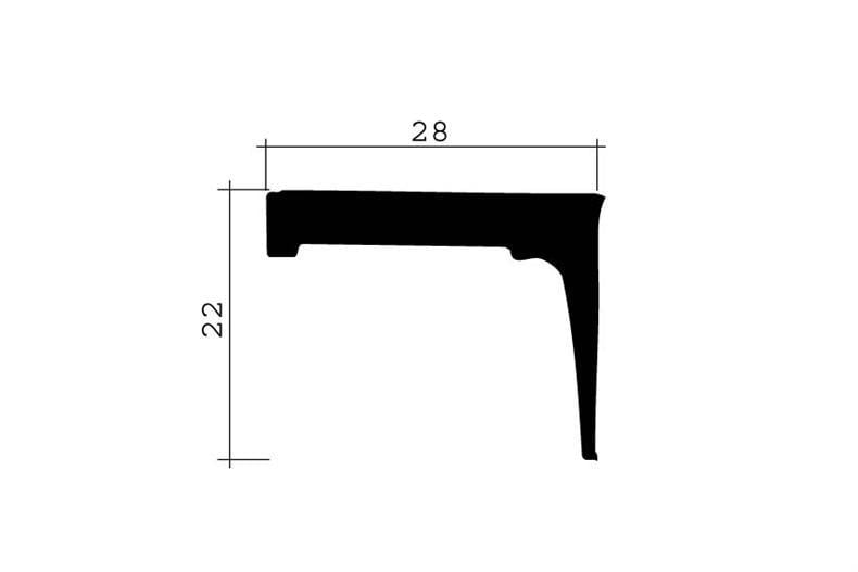 Joint caoutchouc noir 1m (22x28)