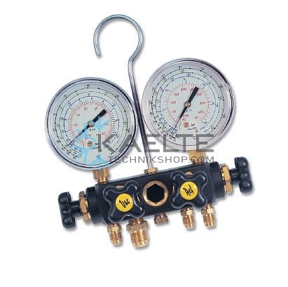 4-way assembly aid with pressure gauge Ø80 class 1.6 "Pulse-Free" WIGAM W4PF80/A6/4