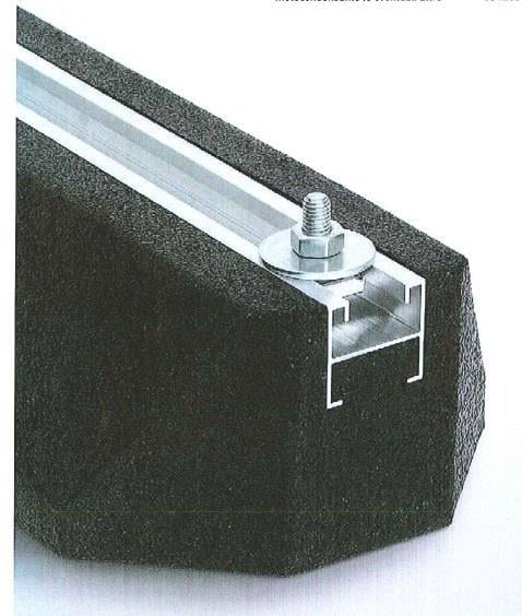 Floor bracket 400x180x95 mm, max. load 240 kg per foot, black rubber, 1 bracket + 2 screws