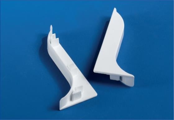 Rayas de plástico blanco, izquierda RAL 9010, rectangulares