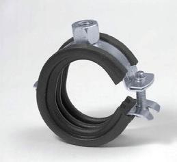 Collier de serrage pour tube à vis simple avec isolation acoustique M8 25-30 mm - 3/4 ".