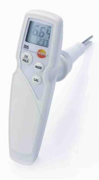 Ajustar testo 205, medidor de pH/°C con una mano con sonda de inserción
