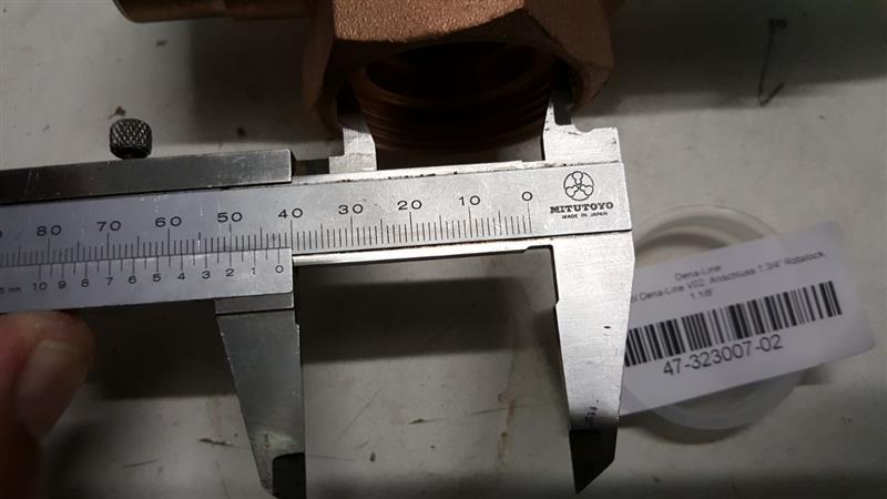 Válvula Rotalock Dena-Line V02, conexión 1,3/4" Rotalock, 1,1/8".