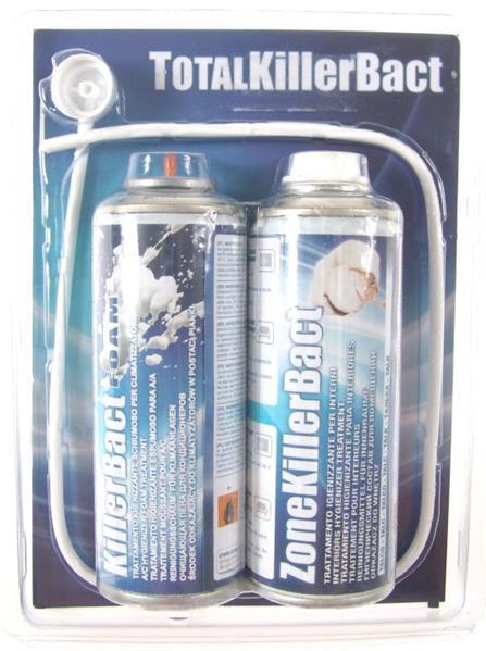 Cleaning Kit for Automotive Air Conditioning Units Errecom Total Killer Bact 2 x 200 ml, Evaporator Cleaning Foam + Inner Room Cleaning Spray, Fragrance: Talk
