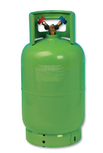 Botella recargable de 12 litros sin refrigerante con doble válvula WIGAM W2-WR10K-TPED/47