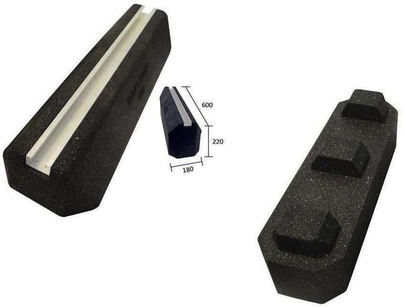 Socle amortisseur (support inférieur) Fix-It-Foot High - 600x180x95 mm - 300 kg avec support 600x180x120 mm