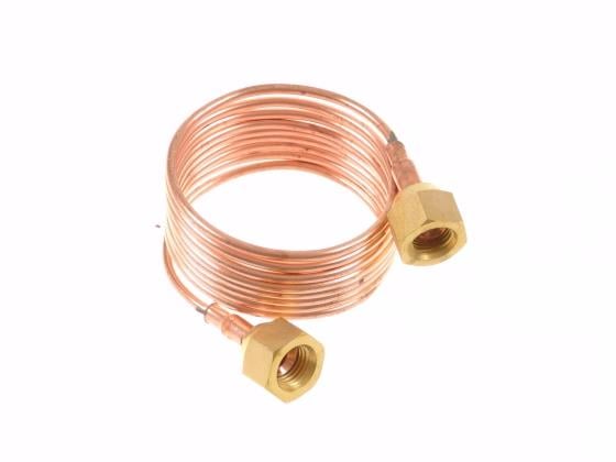 Copper capillary tube with nuts 1/4" SAE, L = 1,5 m, without depressor    