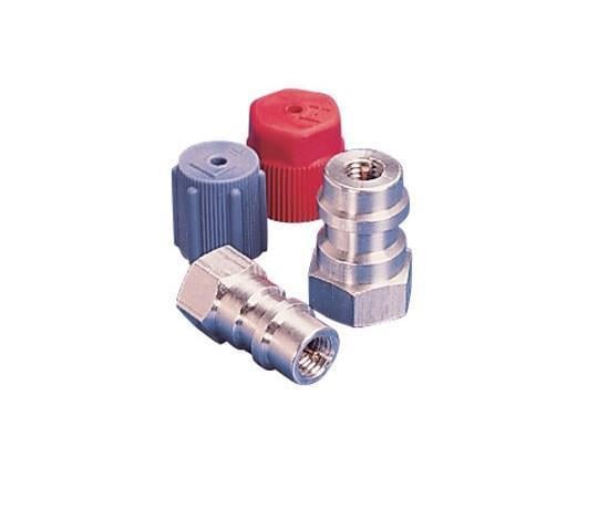 expansion adapter with valve core and terminal caps Automotive low pressure side 1/4 " x13mm straight adapter - Steel
