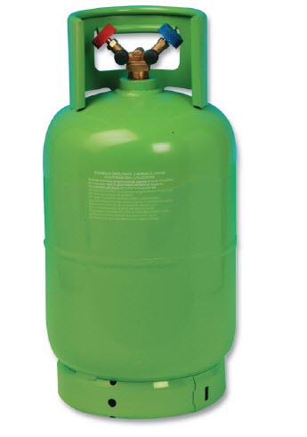 Botella recargable de 40 lt sin refrigerante con doble válvula WIGAM W2-WR40K-TPED/48