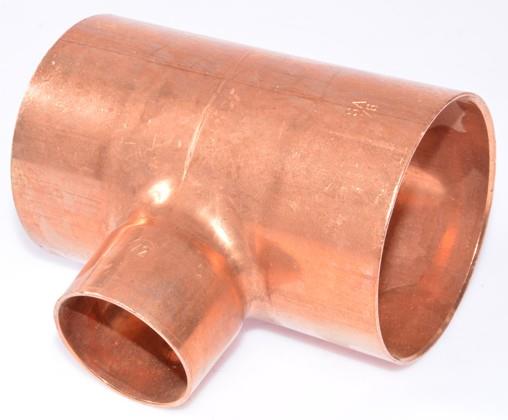 Copper T-piece reduces i / i / i 76-42-76 mm