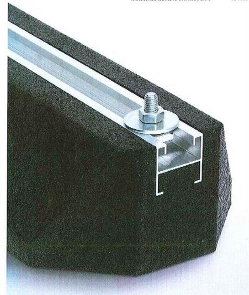 Console de plancher en caoutchouc 400x180x100 mm, noire, 1 paire avec vis