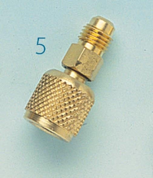 Adapter recht, R410A, 5/16 "SAE BUITER DRAAD X 1/4" SAE Interne Thread WIGAM RG180 / 4-5