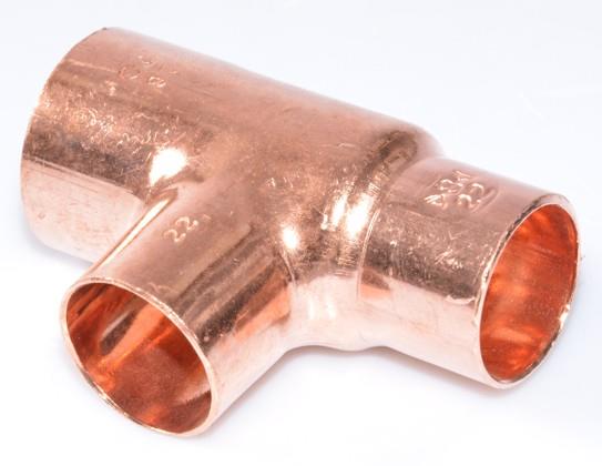 Copper T-piece reduces i / i / i 28-22-22 mm, 5130