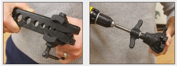 Eccentric Flaring tool with inserts 1/4”, 3/8”, 1/2”, 5/8”, 3/4”, 7/8”: 1/4, 3/8, 1/2, 5/8, 3/4, 7/8” O.D. Tubing