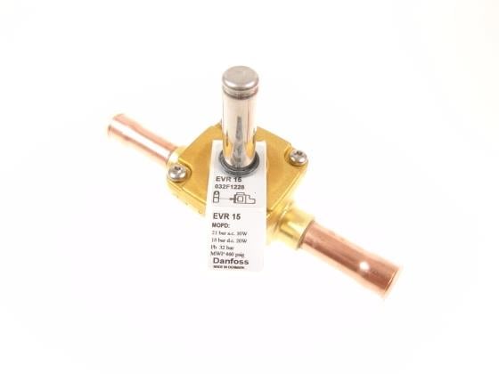Solenoid valve Danfoss EVR 15 NC, solder 16 mm ODF, kv 2.6