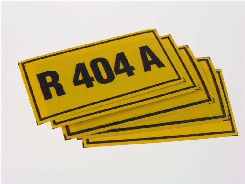 Sticker for refrigerant R404A