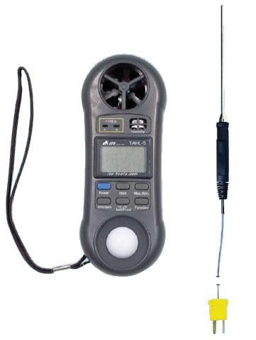 Thermometer, Anemometer, Humidity and light meter , incl . Case ITE TAHL-5