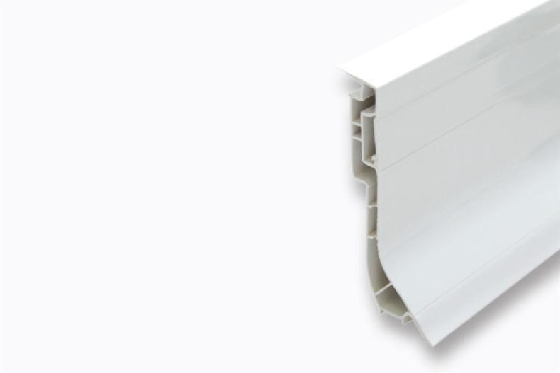 Double-walled skirting board made of PVC - RAL 9002 - L=4m