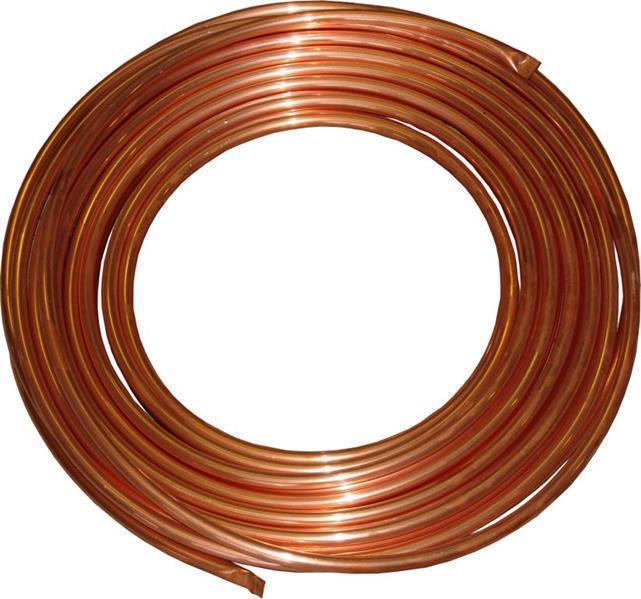 Tubo de cobre Ø 6 mm, espesor 1 mm, envase de 50 m