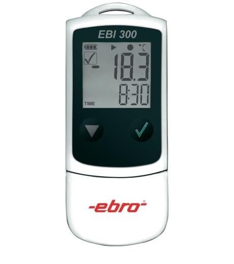 EBRO Temperatura di registrazione dati EBI 300, connessione USB, creazione PDF automatica, sensore NTC, display LCD