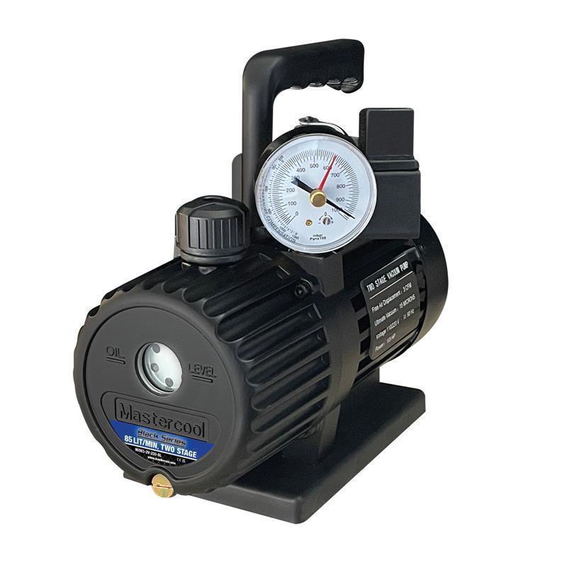 BLACK SERIES 2-STAGE VACUUM PUMP, WITH SOLENOID VALVE 85 LITRES/MIN