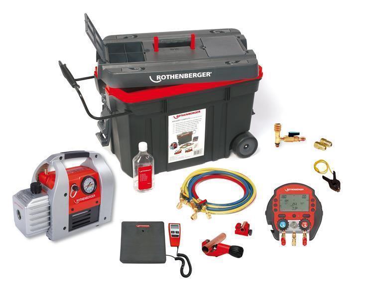 Complete refrigeration/air conditioning set for R32, R410A, R22, R134a, R407C, R404A, R507, ROCADDY 120 R32 Digital, Rothenberger 1000002561