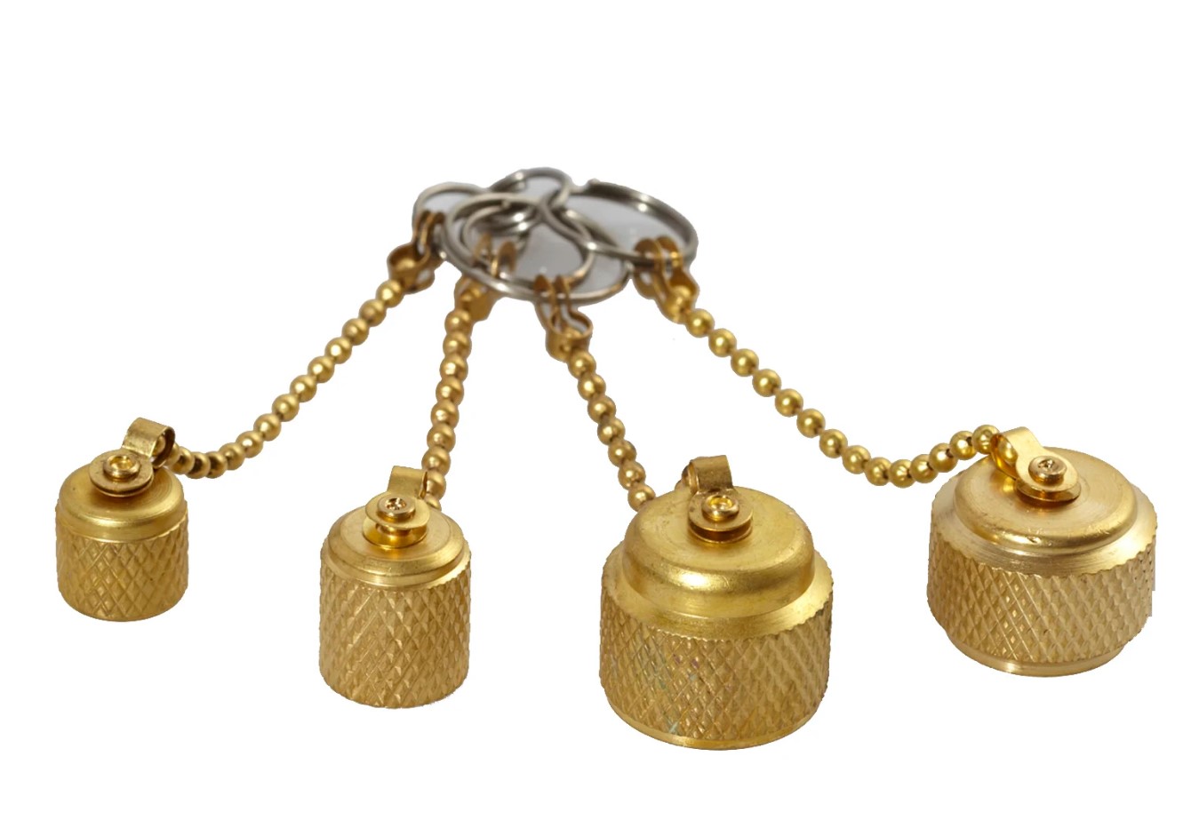 VACUUM PUMP BRASS CAPS ON CHAIN