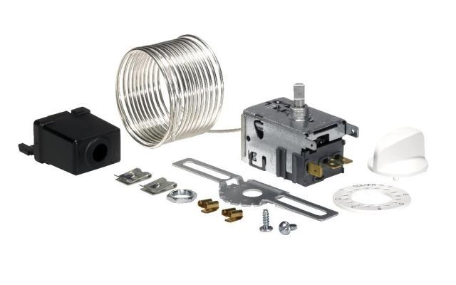 THERMOSTAT DANFOSS 077B7008 KIT N°8, 3 contacts 6A 250V ø 6x4.6 mm, capillary tube length 2000 mm, cold -1/8.5°C, warm +11/+6°C