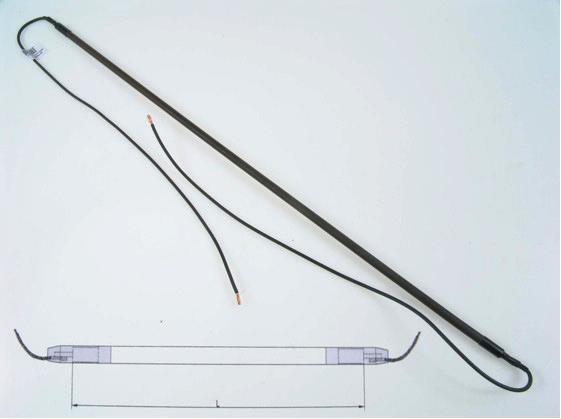 Heating element for evaporator, 500 W, 230 V, d = 8.5 mm, L = 1700 mm