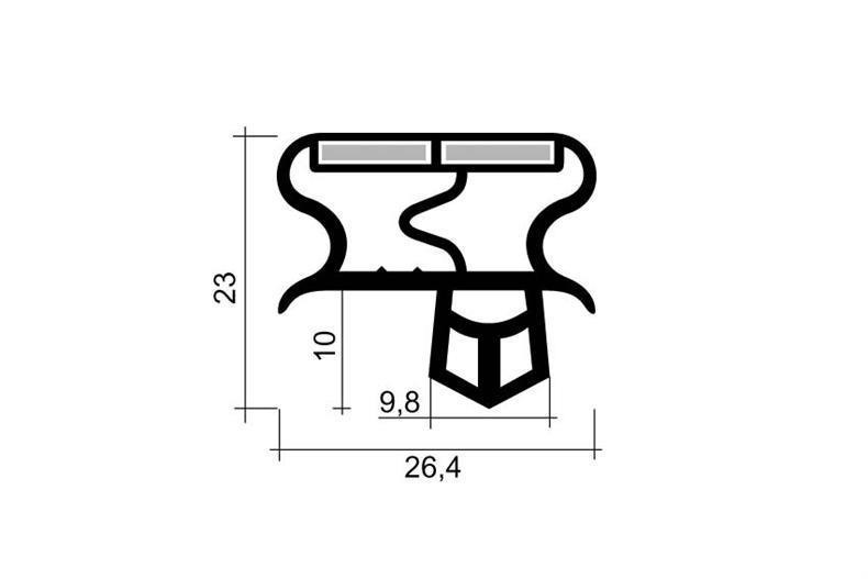 Push-in profile PVC white L = 2.5 m with magnet