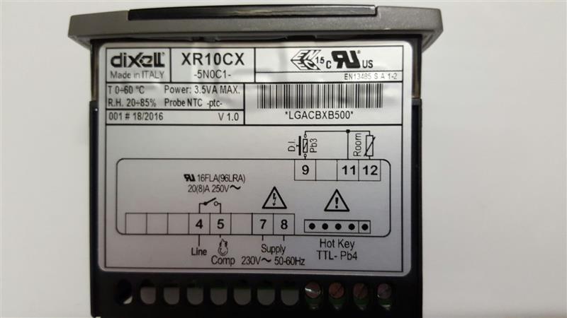 Refrigeration controller Dixell / Copeland XR10CH 5N0C1, 230 V, 20A