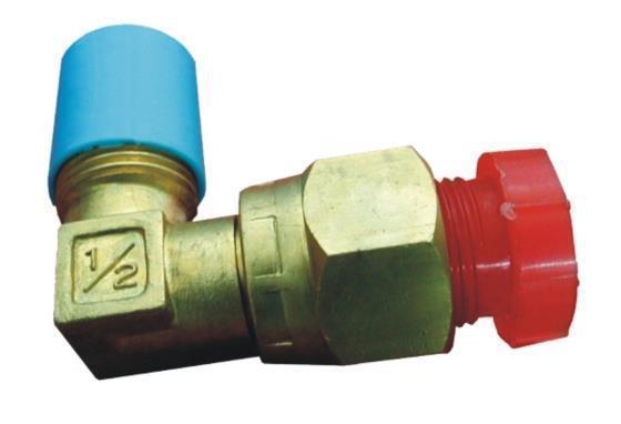 Shut-off valve car air conditioning angle 1/2" M x 1/2" F, Schneider