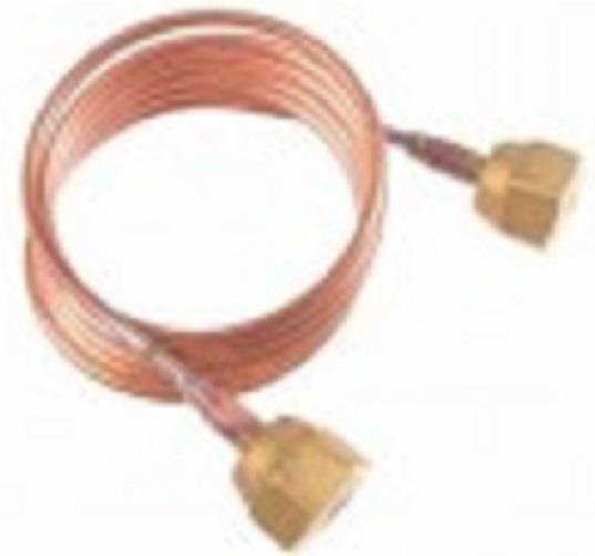 Pressure equalisation line / capillary tube with union nut 1/4" SAE - 1 m with valve handle