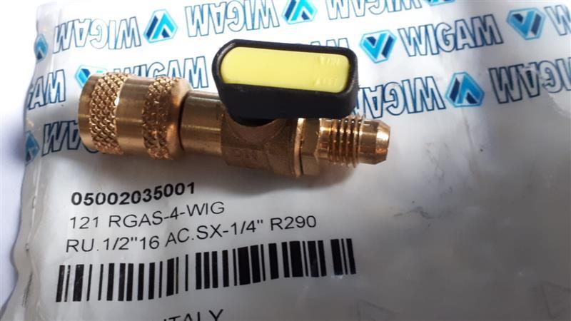 Bottle adapter for R290 1/2''-16 ACME SX 1/4'' SAE