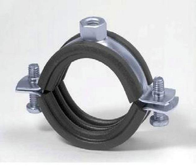 Pipe clamp, two-screw without sound insulation M8, 20-23 mm - 1/2"