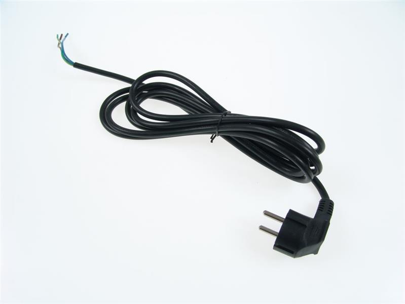 Supply cable, flexible, PVC, L = 3 m, 3x1 mm2, black, angled plug