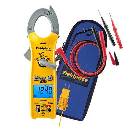 Compact clamp-on ammeter with true RMS display SC260 FIELDPIECE