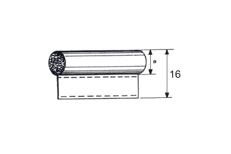 Foam rubber seal D=6 mm white fabric-covered 1m