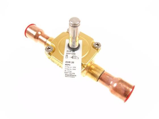 Solenoid valve Danfoss EVR 20 NC, solder 28 mm ODF, kv 5.0