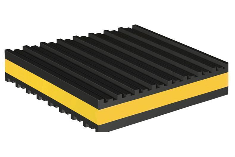 Vibration mat 457x457x22 mm, yellow intermediate layer